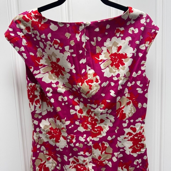 L.K. Bennett Women’s Pink Floral Short Sleeve Fitted Mini Shift Dress - Picture 7 of 10